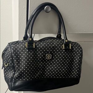 Tory Burch Black and White Polka Dot Satchel